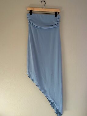 Urban Outfitters Pale Blue Asymmetrical Strapless dress